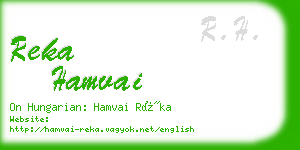 reka hamvai business card